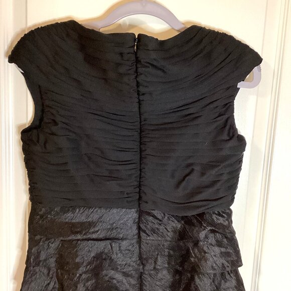 Adrianna Papell Women's Black Tiered Ruffled Sleeveless Dress Evening Wear - Picture 5 of 9